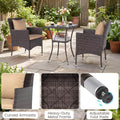 Tangkula 3 Pieces Patio Wicker Bistro Set | 2 Rattan Chairs w/ 2-Tier Tempered Glass Table