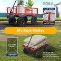 SPECSTAR Mesh Steel Garden Cart 880 lb Capacity, 38" x 21" Folding Utility Wagon with 10 in Wheels