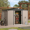 AECOJOY 8x6 Ft Outdoor Storage Tool Shed, Gray