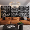 Accreate Decorative Wrought Privacy Screen - Easy Snap - Together Room Divider for Indoor/Outdoor Use, Breathable Wind - Resistant Partition with Anti - Tip Base (6x3.8ft)