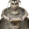 48�?h Outdoor Floor Water Fountain, 3 - Tiers Concrete Water Fountain with Submersible Electric Pump - Garden Cascading Waterfall for Yard Patio Lawn Home Decor