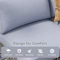 AECOJOY 7-Piece Patio Outdoor Furniture Set, Boho Outdoor Sectional Set, Grey&Blue