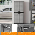 68" Lockable Plastic Storage Cabinet with 3 Adjustable Shelves, Vertical Shelving Unit Utility Garage Organizer for Basement, Laundry Room & Mudroom