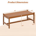 Tangkula Outdoor Wood Bench Backless Set of 1/2 Solid Hardwood Patio Dining Bench(1/2)