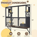AECOJOY Catio Outdoor Cat Enclosure with Window Access, Large Window Catio Wood Cat House with 4 Platforms & 3 Doors