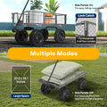 SPECSTAR Mesh Steel Garden Cart 880 lb Capacity, 38" x 21" Folding Utility Wagon with 10 in Wheels