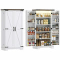 Spaco 17-Tier Kitchen Small Pantry Cabinet with 2 Doors and 6 Adjustable Shelves, Cabinet Pantry, Freestanding 5-Tier Shelving Pantries