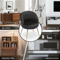 Monibloom Velvet Accent Chair, Modern Upholstered Single Sofa Side Chair, Comfy Barrel Club Living Room Armchair with Golden Metal Legs