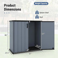 23.5 Cu.ft Outdoor Storage Shed, 175 Gallon All-Weather Resin Patio Deck Box with Floor & Lockable Door, Waterproof Horizontal Garden Tool Shed