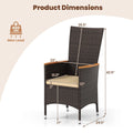 Tangkula Patio High Back Rattan Dining Chairs Set of 2/4