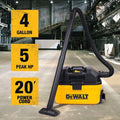 Dewalt 4 - Gal 5 - Peak Hp Toolbox Vac DXV04T