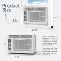 5000 BTU Window Air Conditioner Easy Cool - Capable of Cooling up to 150 Sq Ft. 2 Fan Speeds, 4 - Way Air Direction, Mechanical Control, Filter