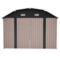AECOJOY 10x12 FT Large Metal Outdoor Storage Shed with Floor Frame, Heavy-Duty Storage Building with Diamond Roof
