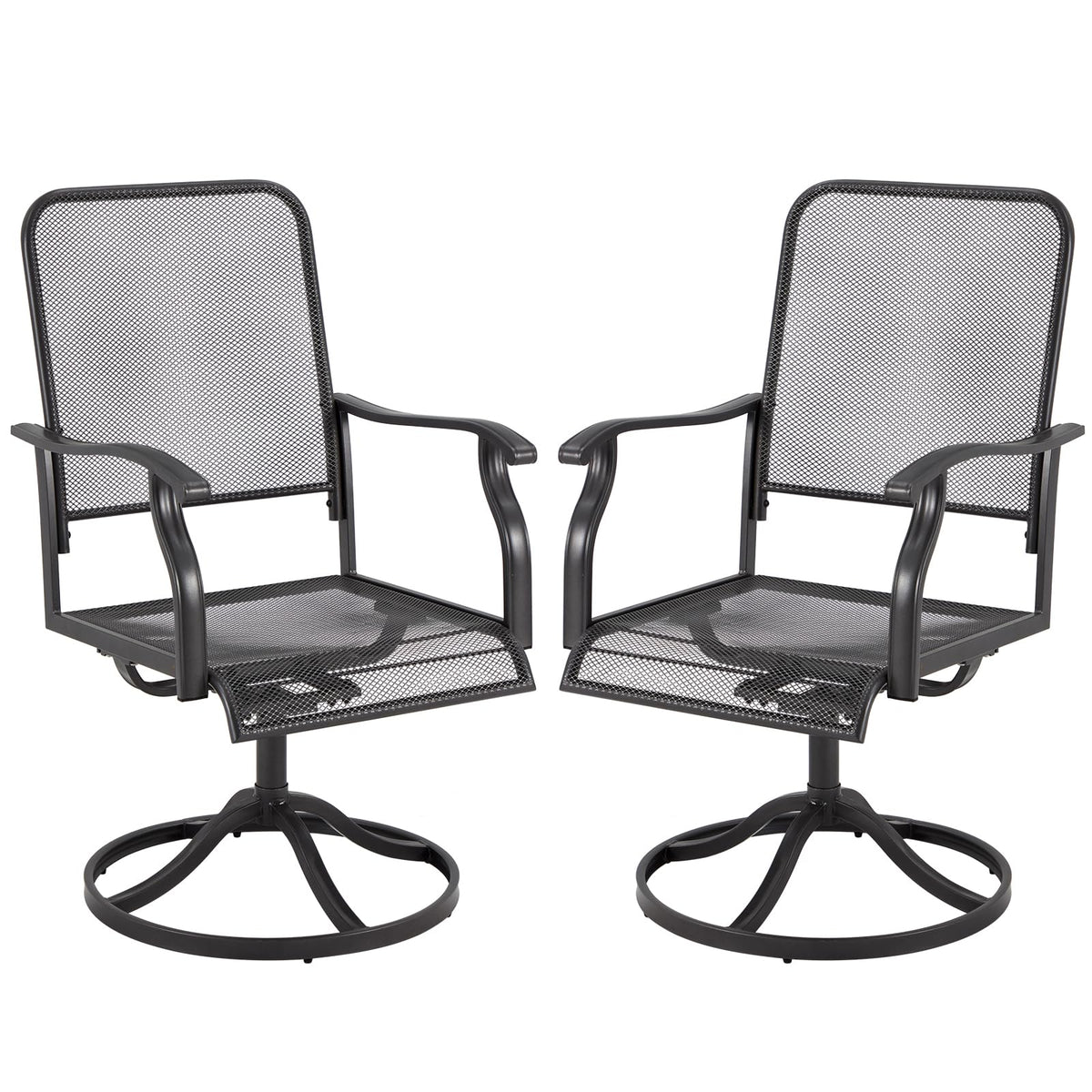 AECOJOY 360° Patio Swivel Chairs Set of 2, High-Back All-Weather Outdoor Seating