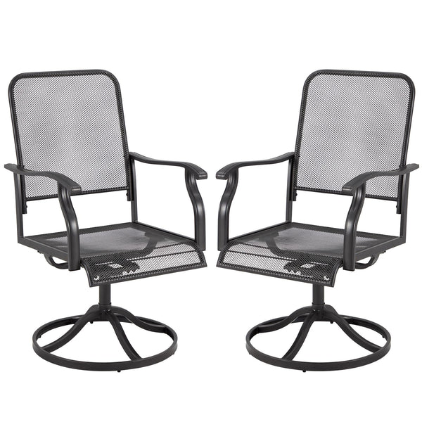 AECOJOY 360° Patio Swivel Chairs Set of 2, High-Back All-Weather Outdoor Seating