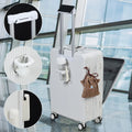 24 in Checked Luggage with Front Pocket, USB Charging Port, Built - in Lock Carry on Suitcase, Cup Holder and Phone Holder, Medium Hardside Suitcase