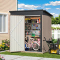 AECOJOY 5'x3' Outdoor Storage Shed with Floor Base, Tiny Utility and Tool Sheds