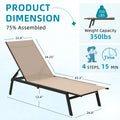 AECOJOY Patio Lounge Chairs, Outdoor Chaise Lounge with Wheels, Beige