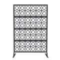 Accreate Decorative Wrought Privacy Screen - Easy Snap - Together Room Divider for Indoor/Outdoor Use, Breathable Wind - Resistant Partition with Anti - Tip Base (6x3.8ft)