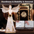 Tangkula 5 FT Lighted Christmas Angel, Outdoor Pre - lit 3D Glittered Angel with 100 Warm White Lights