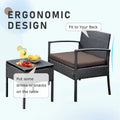 Tappio Outdoor Furniture 3 Piece Patio Bistro Furniture Set, Rattan Conversation Chairs Set with Side Table and Cushions, Patio Furniture Sets for Balcony Garden Porch, Red