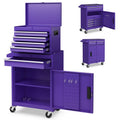 2 - in - 1 Rolling Tool Chest, 5-Drawer Tool Storage Cabinet with Wheels, Adjustable Shelf, Tool Box Organizer for Garage Warehouse Workshop