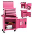 2 - in - 1 Rolling Tool Chest, 5-Drawer Tool Storage Cabinet with Wheels, Adjustable Shelf, Tool Box Organizer for Garage Warehouse Workshop