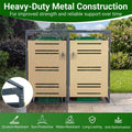 44 Cu.Ft Outdoor Metal Trash Can Storage Shed for 2 Bins, Double Garbage Can Enclosure with Gas Strut, Shock Absorber & Lockable Doors