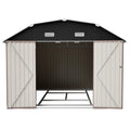 AECOJOY 10x12 FT Large Metal Outdoor Storage Shed with Floor Frame, Heavy-Duty Storage Building with Diamond Roof