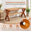 Tangkula Outdoor Wood Bench Backless Patio Dining Bench(1/2)