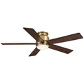Casa Vieja 52" Grand Palm Indoor Outdoor Ceiling Fan 5 Blade LED Light Remote Control Soft Brass Finish Bedroom Hugger Damp Rated