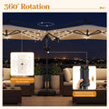 Tangkula 8x8 FT Solar Patio Umbrella with Base Included