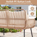 Tangkula PE Rattan Patio Wicker Loveseat