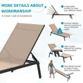 AECOJOY Patio Lounge Chairs, Outdoor Chaise Lounge with Wheels, Beige