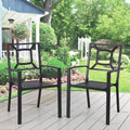 AECOJOY Metal Dining Chairs, Outdoor Patio Dining Chairs with Armrest