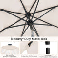 Tangkula 9 FT Solar Patio Umbrella with 32 LED Lights