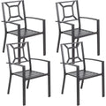 AECOJOY Metal Dining Chairs, Outdoor Patio Dining Chairs with Armrest