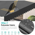AECOJOY Free Standing Retractable Awning, 13'x10' Dual Side Patio Awnings Outdoor Manual Sun Shade Shelter, Dark Grey