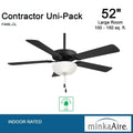 Minka Aire Fans - Contractor II Uni - Pack - 5 Blade Ceiling Fan with Light Kit - 18