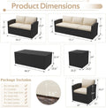 AECOJOY 7 PCS Outdoor Patio Furniture Sets with 2 Storage Boxes, Black & Beige