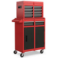 2 - in - 1 Rolling Tool Chest, 5-Drawer Tool Storage Cabinet with Wheels, Adjustable Shelf, Tool Box Organizer for Garage Warehouse Workshop