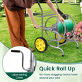 Garden Hose Reel Cart Holds 230FT of 5/8" Hose, Heavy - Duty Hose Cart with 2 Wheels & Storage Basket, Portable Water Hose Organizer for Yard