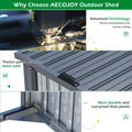 AECOJOY 73 Cu.Ft Outdoor Trash Can Storage Shed for 3 Garbage Cans