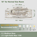 QHTX 18 - Inch White Vintage Caged Ceiling Fan with Remote Control