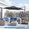 Tangkula 10FT Patio Umbrella Offset Cantilever Outdoor Umbrella