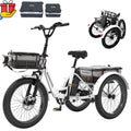 ABORON 3.0 Fat Tire Electric Trike for Senior Foldable E - Bike, 500W Motorized Tricycle Adult 20" Folding 3 Wheel Electric Commute Bike Trike W/48V