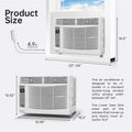 Window Air Conditioner 6000 BTU Cool to 250 Sq Ft Intelligent, LED, Remote Control, Easy to Clean Filter Screen, Can Be Used As a Dehumidifier/Fan