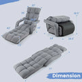 6 - Position Adjustable Floor Sofa Bed, Folding Lazy Sofa Chaise Lounger Recliner with Armrests & Footrests for Living Room, Bedroom & Gaming