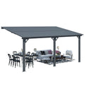 AECOJOY 16x10 Outdoor Hardtop Gazebo Adjustable Height (6.5-9.8Ft) Pergola for Patio