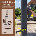 Tangkula 10 FT Patio Cantilever Umbrella | Large Square Offset Hanging Umbrella w/ 360° Rotation
